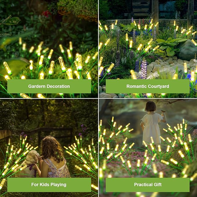 Solar Outdoor Garden Lights,Upgraded LED Solar Reed Swaying Lights for Garden Patio Yard Pathway Walkway Wedding Party Christmas Landscape Lighting (2 Pack)