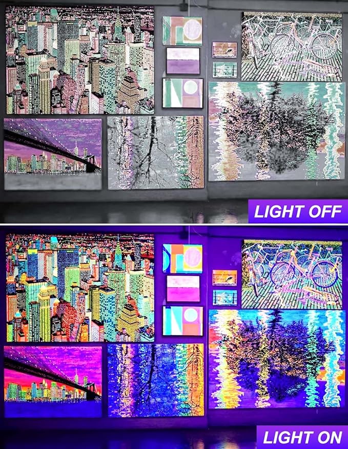 Outdoor Black Light Spotlight, LED Black Lights Waterproof Landscape Lighting with US Plug for Glow Party Body Paint Fluorescent Poster Stage Lighting Yard Garden Halloween Decoration(2 Pack)