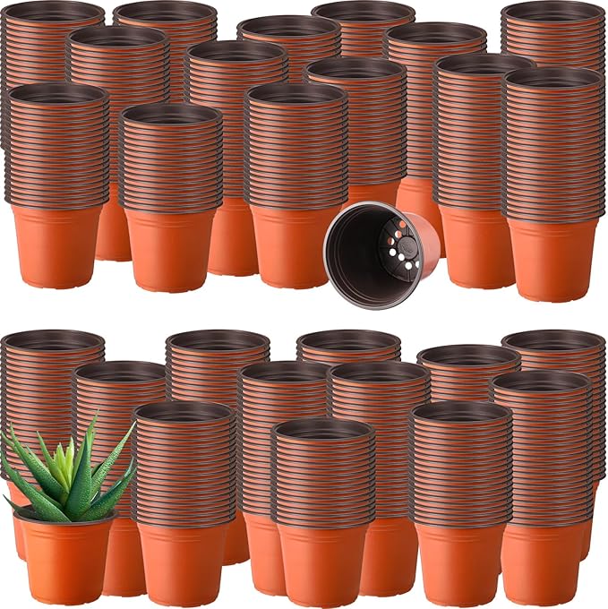 Hushee 1500 Pcs 6 Inch Plants Nursery Pots Seed Starting Plastic Pots Seedling Plant Pots with Drainage Holes Plastic Planters Planting Pots Indoor Outdoor for Flower Transplanting(Classic)