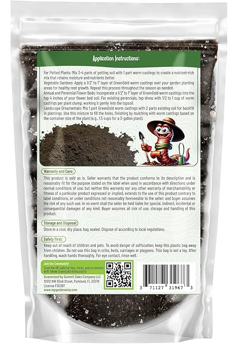 Organic Worm Castings – Earthworm Castings for Plants – Premium Worm Castings Fertilizer for Nutrient-Rich Soil and Healthy Growth (3 QUARTS)