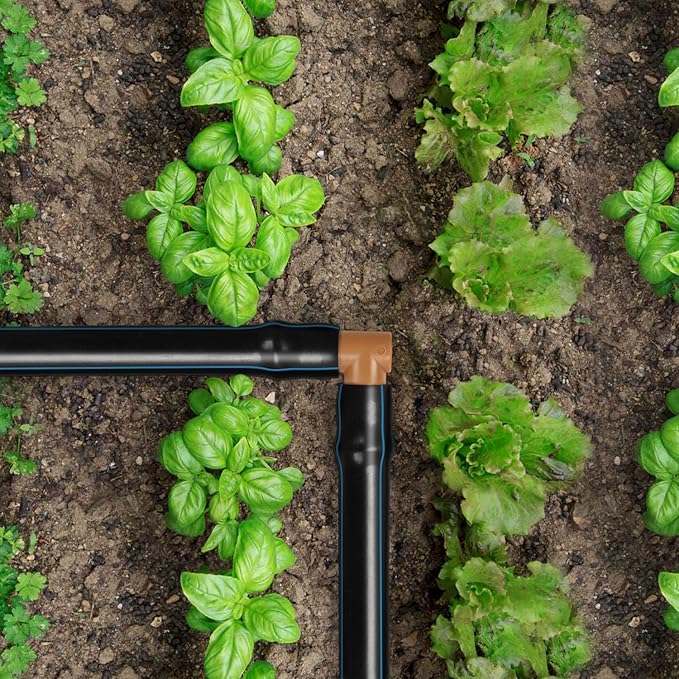 Drip Irrigation Elbow Fittings, 25 Pieces 1/2'' Drip Line Barbed Elbow Connectors for 1/2 Inch Irrigation Tubing 90 Degree Elbow for Garden Drip Sprinkler Systems