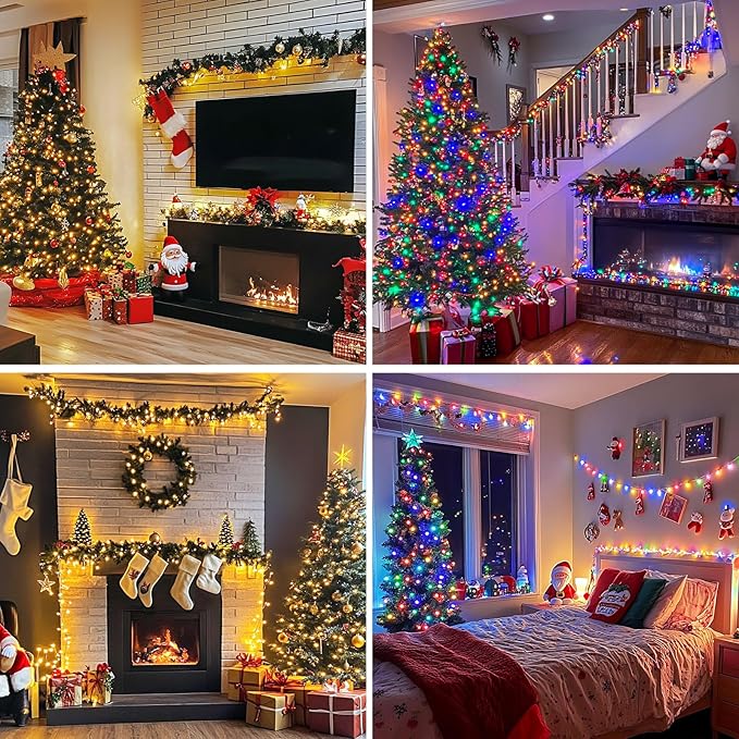 JMEXSUSS 500 LED Color Changing Christmas Lights, 173ft Warm White & Multicolor String Lights with Remote Outdoor Waterproof Christmas Tree Lights Plug in for Party Christmas Indoor Decor