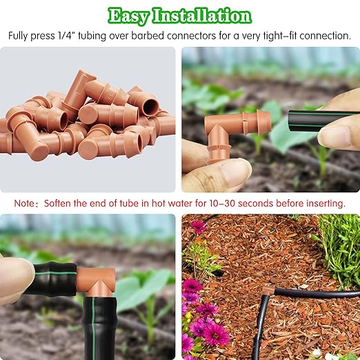 Drip Irrigation Barbed Elbow：20 Pack Drip Irrigation Elbow Parts Fits for 1/2 Inch Drip Irrigation Tubing 17mm 0.600" ID Elbow Connectors for Patio Lawn Garden