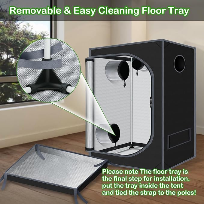 Grow Tent 36"x60"x78" Growing Tents for Indoor Plant 600D Mylar Hydroponic High Reflective Grow Room for Plant Fruit Flower Veg Growing