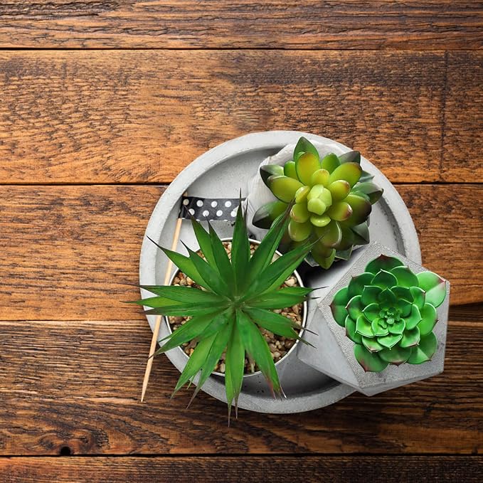 5 Pcs Faux Succulents Set,Realistic Large Fake Succulents,Artificial Hanging Ornaments Fleshed Plant Textured for Home Garden Wedding Party Decoration (green)