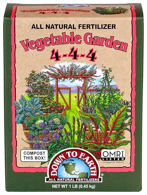 Down to Earth Organic Vegetable Garden Fertilizer 4-4-4, 1lb