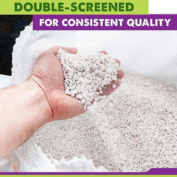 DUSPRO RECYCLE 4QT Natural Perlite for Gardening, Enhances Soil Drainage and Aeration, Lightweight and Porous, Perfect Perlite for Plants Indoor & Outdoor, Ideal sizes for Plant Lovers