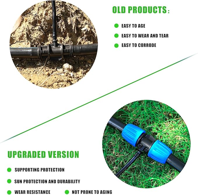 1/2 to 1/4 Inch Irrigation Tubing Reducing Tee,Variable Diameter Connectors for 1/2 Inch (OD 0.620 in.ID is 0.520.in Irrigation Poly tubing and 1/4 Irrigation tubing(10 Pcs Blue)