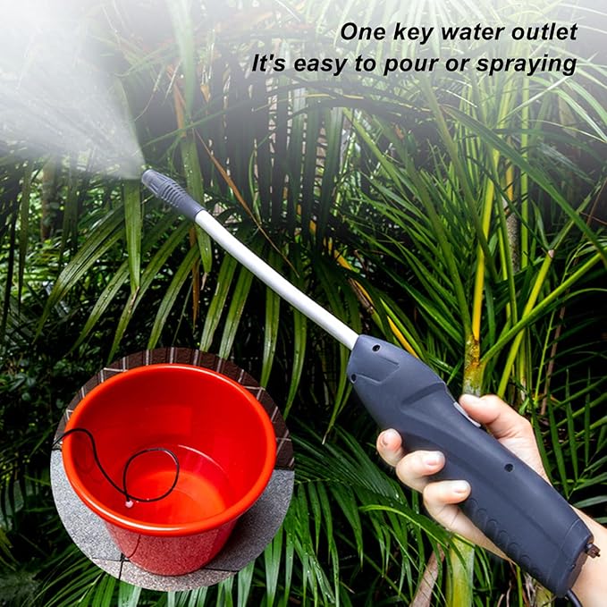 Electric Sprayer, 500mAh Battery Powered Garden Sprayer, Bendable Adjustable Nozzle Garden Sprayer, Comfort Handle with 6.6ft Tube, Automatic Handheld Gardening Tools for Watering
