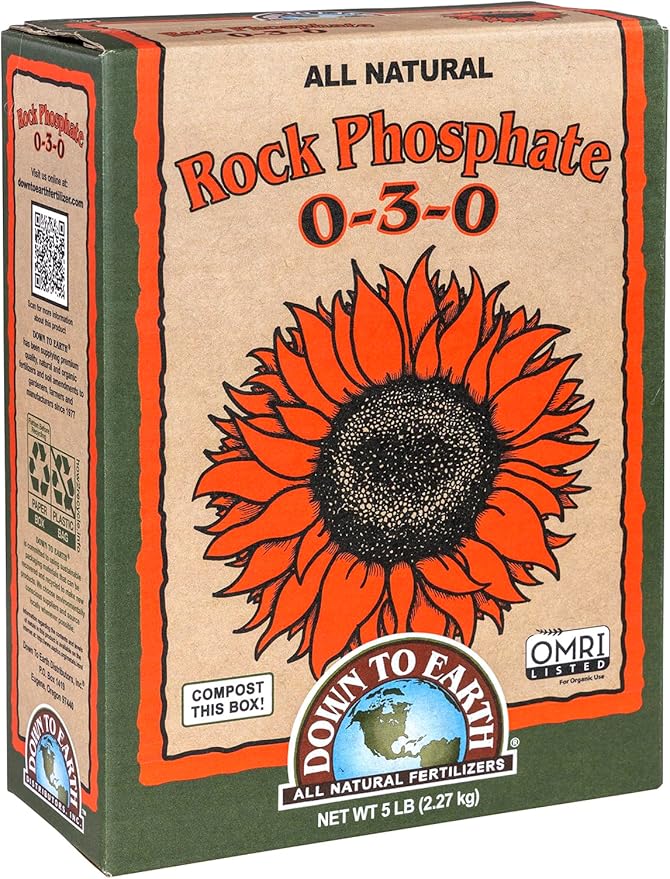 Down To Earth All Natural Fertilizers Organic Rock Phosphate Mix 0-3-0, 5 lb