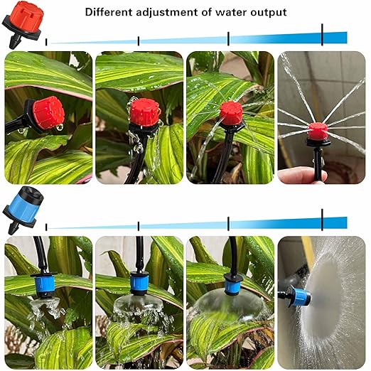 Drip irrigation emitters, 150+30Pcs/set drip irrigation parts for garden watering system, Adjustable nozzle drip irrigation spray nozzle， Used in vegetable gardens, gardens, orchards, etc,automatic