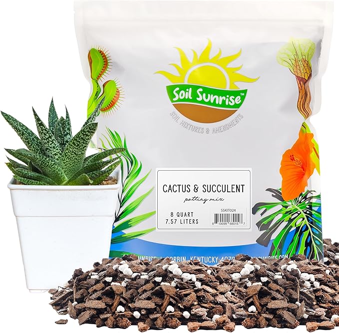 Cactus and Succulent Potting Mix (8 Quarts), Special Blend-Fast Draining and Desert-Style Gritty