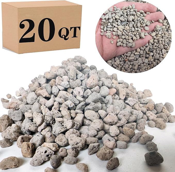 Garden Pumice Rock Horticultural Cactus Bonsai Succulent Soil Additive for Plants, Landscaping, Vase Fillers (1/4 inch, 20 QT)