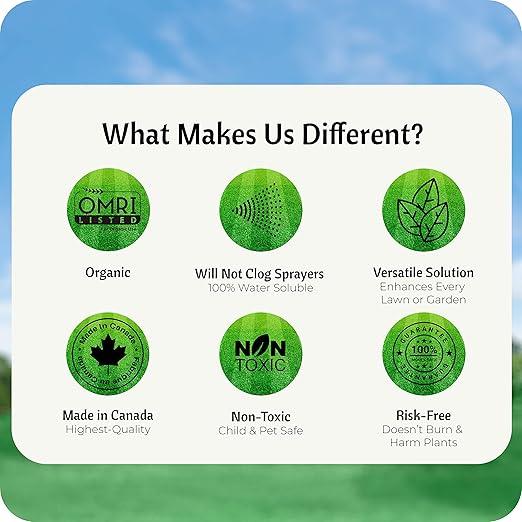 Humic Acid Organic Lawn Fertilizer - Fulvic Humic Mineral Blend for Trees, Shrubs, Ornamentals, Vegetables & Crops - FoliarTech, 2.6 Gallons