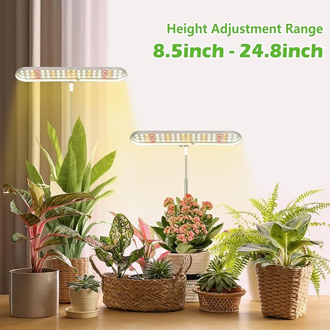 FOXGARDEN® Grow Light, Full Spectrum LED Grow Lamp, Plant Lights for Indoor，Auto Timer 4/8/12H, 4 Dimmable, Height Adjustable 8.5"-24", Growing Lights