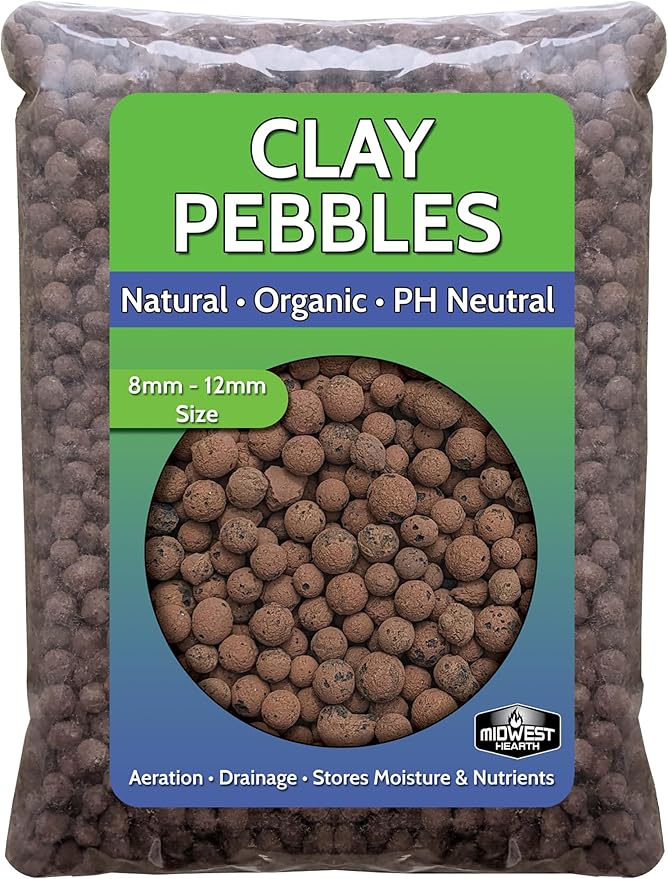 Expanded Clay Pebbles - Natural Organic LECA for Hydroponic Growing Gardening (5-lb Bag)