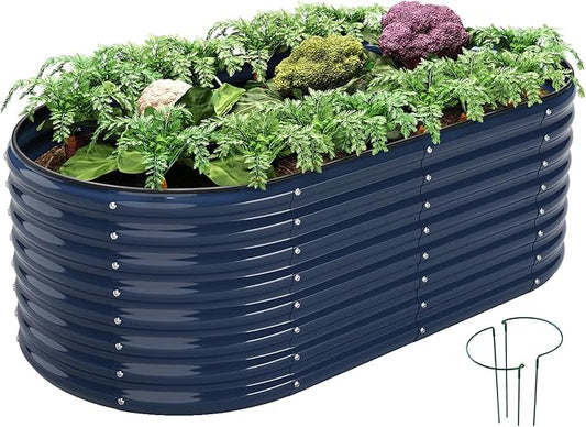 Galvanized Metal Planter Raised Garden Bed Kit for Gardening Outdoor，6x3x2ft Planter Grow Garden Box Raised Flower Bed，Long Vegetable Clearance Herb Raised Garden Beds for Container Gardening