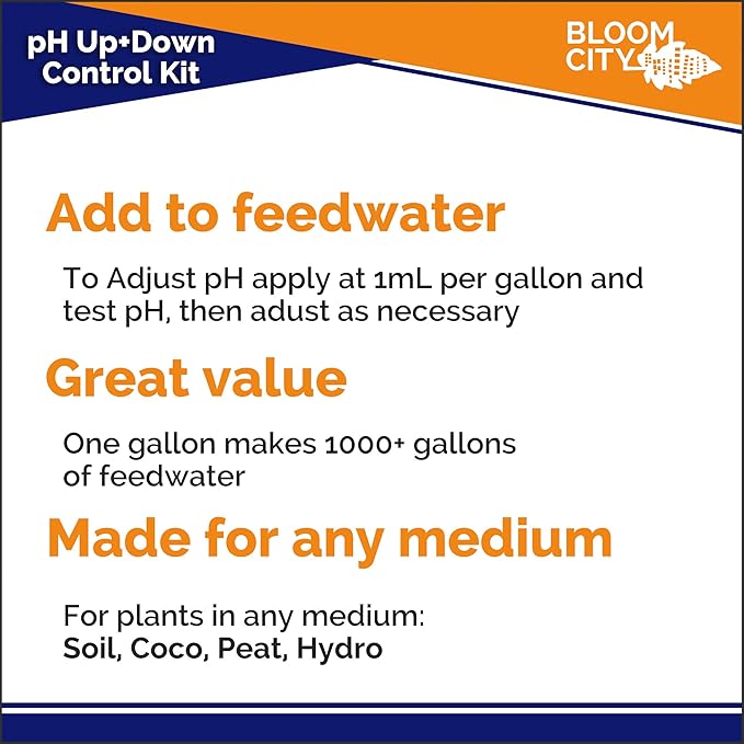 Bloom City Professional pH Up + Down Control Kit for Optimal Nutrient Uptake (Two 1 Gallon Bottles) 256 Total oz