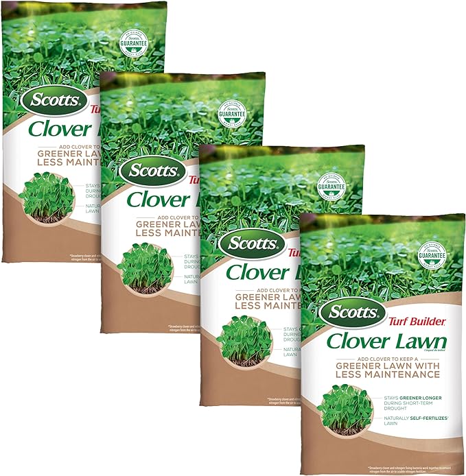 Scotts Turf Builder Clover Lawn, Greener Lawn with Less Maintenance, 2 lbs., 4-Pack