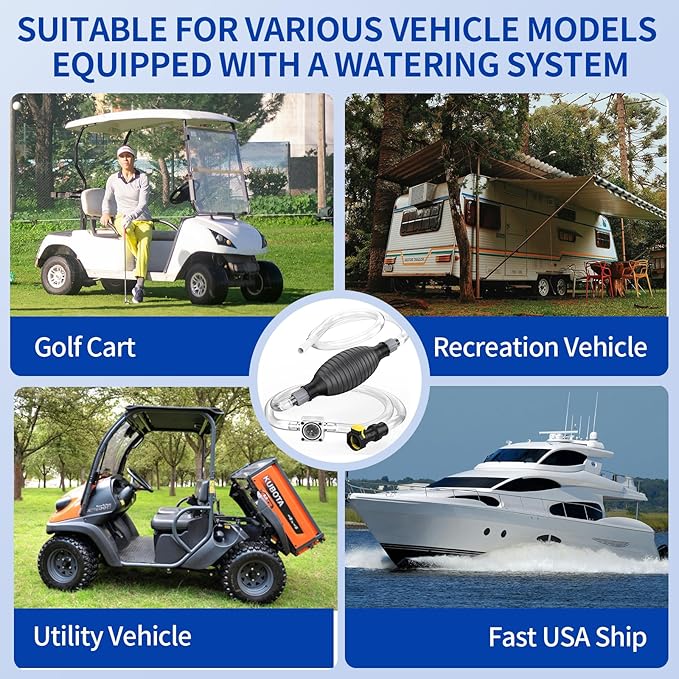 Golf Cart Water Filler for Flow Rite Pro Fill Watering System, Hand Water Pumb for Trojan HydroLink Watering System (Golf Cart Water Filler - with Flowmeter)