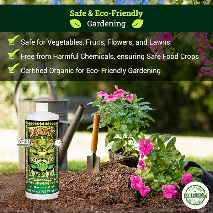 FoxFarm Bushdoctor Kelp Me Kelp You Fertilizer, Liquid Seaweed Extract for Plants, Vegetables, & Flowers - Promotes Root Growth & Soil Health - Perfect for Hydroponics & Soil, NPK 0.5-0-0.5 (Quart)