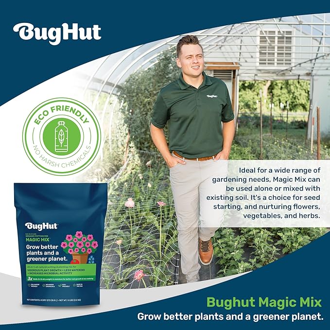 Magic Mix Peat Free Organic Potting Soil for Indoor Plants and Outdoor – Nutrient-Rich Garden Soil for Vegetables, Fruits, Herbs, and Flowers – Potting Mix Moisture Retaining, 5 lb Bag