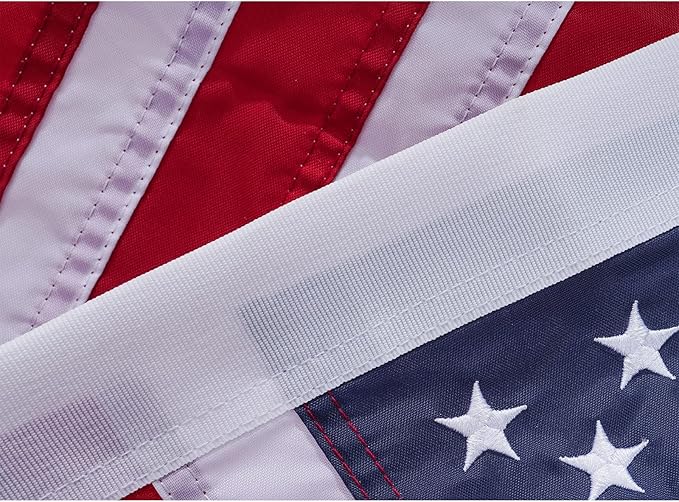 American Flag 16x24 Boat Flags Outdoor Heavy Duty Embroidered USA 1.3x2Ft Flags - Heavy Duty Banner US Nylon Sewn Stripes Indoor with 2 Brass Grommets