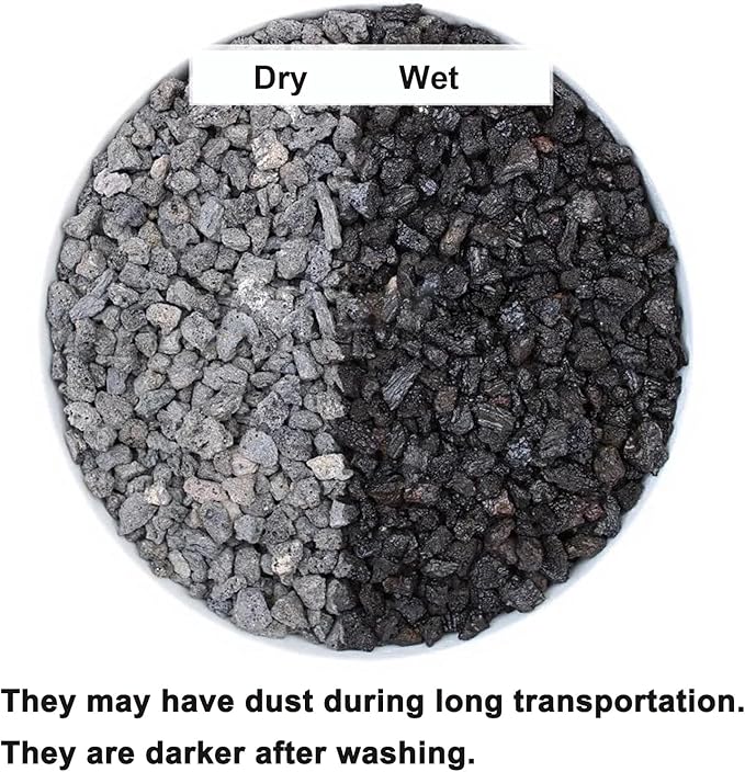 5lb Black Horticultural Lava Rock Soil Additive for Cacti, Vase Fillers, Succulents and Terrarium Plants - No Dyes or Chemicals - 100% Pure Volcanic Rock