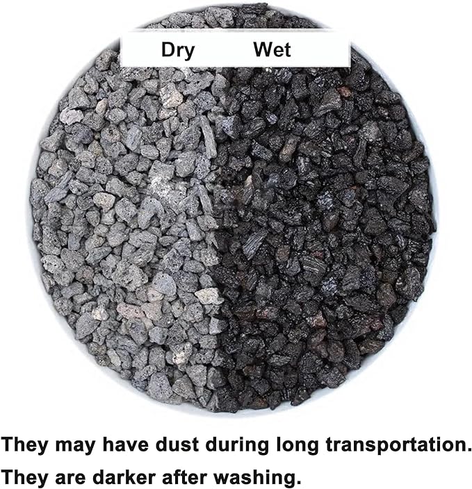 2.4lb Black Horticultural Lava Rock Soil Additive for Cacti, Vase Fillers, Succulents and Terrarium Plants - No Dyes or Chemicals - 100% Pure Volcanic Rock