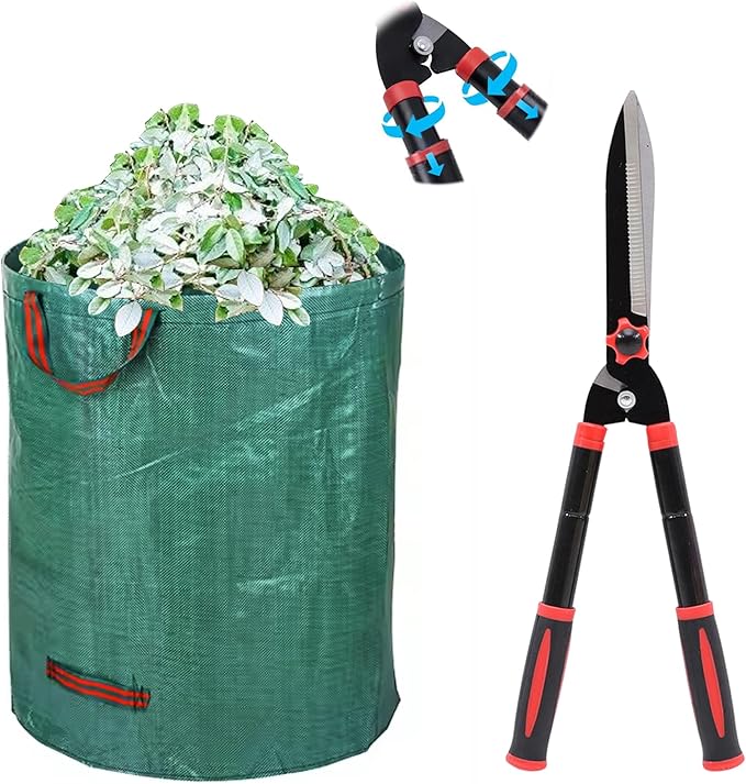 Hedge Shear 15’’-24’’ Extendable Manual Trimmer - Durable Garden Shears for Bushes & Shrubs - Heavy-Duty Gardening Tool for Precise Trimming, Yard Tools for Gardening, Red/Black