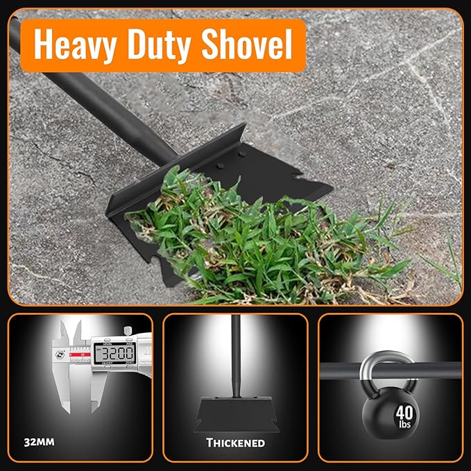 Floor Scraper Ice Scraper with 59 Inch Adjustable Handle,Garden Cleaning Shovel,Snow Shovel,Spade Shovel,Lawn Edging Scraper Shovel, Outdoor Spade Tool Garden Tool for Weeding,Digging,Ice Removal