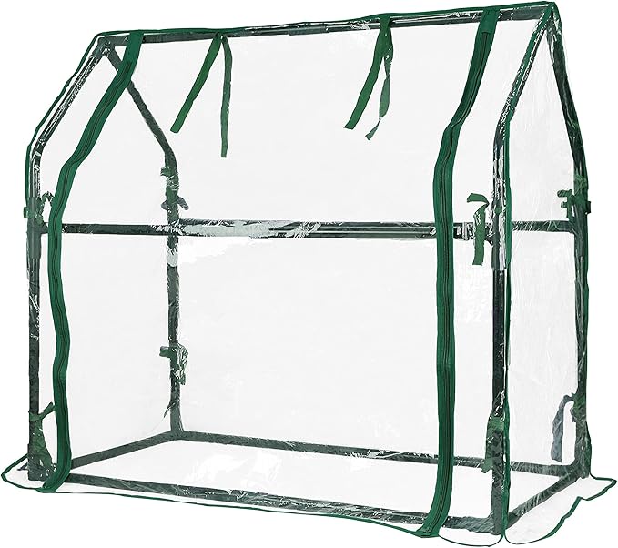 Gardzen Mini Greenhouse Heavy Duty Portable Green House, Clear Tent Indoor or Outdoor for Plants 36.2”(L) x18.9”(W) x33.3”(H)