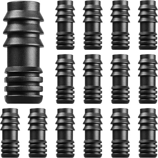 1/2" Drip Irrigation End Plug：13mm ID Barbed End Cap Irrigation Fittings for 1/2 Inch Irrigation Tubing (0.520"ID-0.640" OD) Drip Line Goof Plug Connector for Garden Irrigation System（15 Pack）