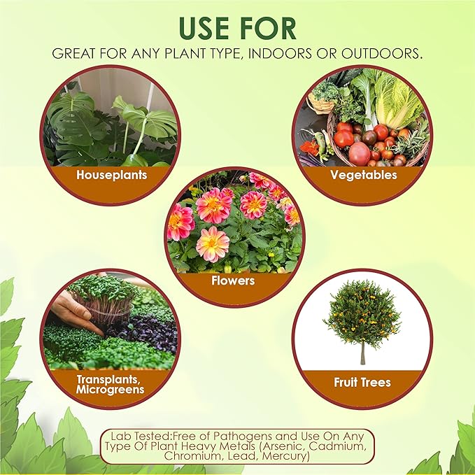 Premium Earthworm Castings - Organic 10 LB, Very fine, Low Moisture Content, Easy to Spread. Seed Starting, propgation, Improve Soil Structure, Natural Plant Hormones for Fertility