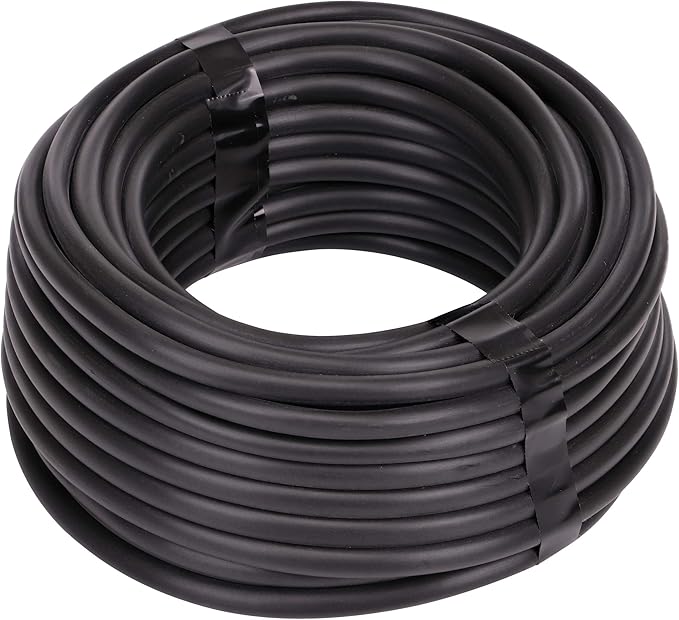 Raindrip 016005VP 1/4-Inch Drip Irrigation Supply Tubing, 50-Foot, for Irrigation Drippers, Drip Emitters, Drip Irrigation Parts, and Drip Systems, made with Vinyl, Black