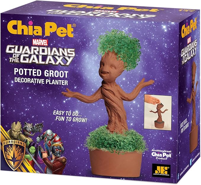 Chia Potted Groot Decorative Pottery Planter, Easy to Do and Fun to Grow, Novelty Gift, Guardians