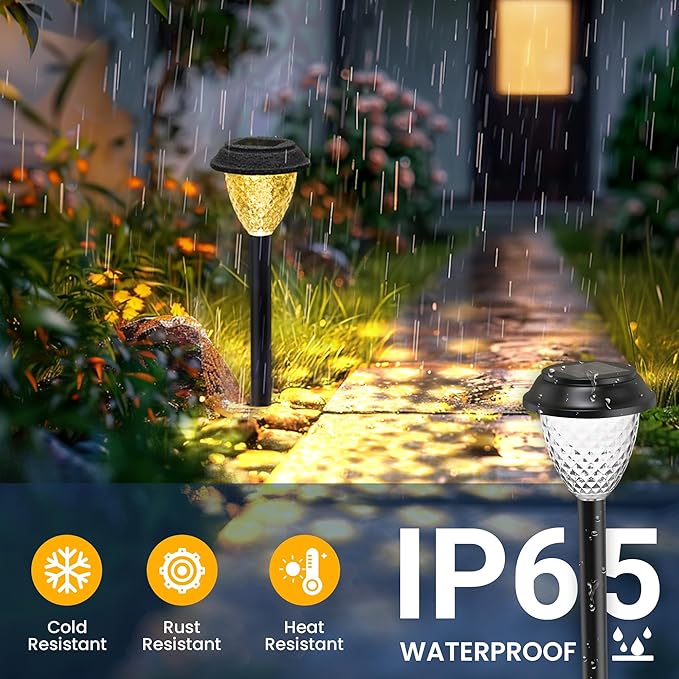SOLPEX Solar Lights for Outside,2 Pack Solar Lights Outdoor Waterproof,Warm White Outdoor Solar Lights for Yard,Garden,Pathway,Patio and Landscape Lighting Decor
