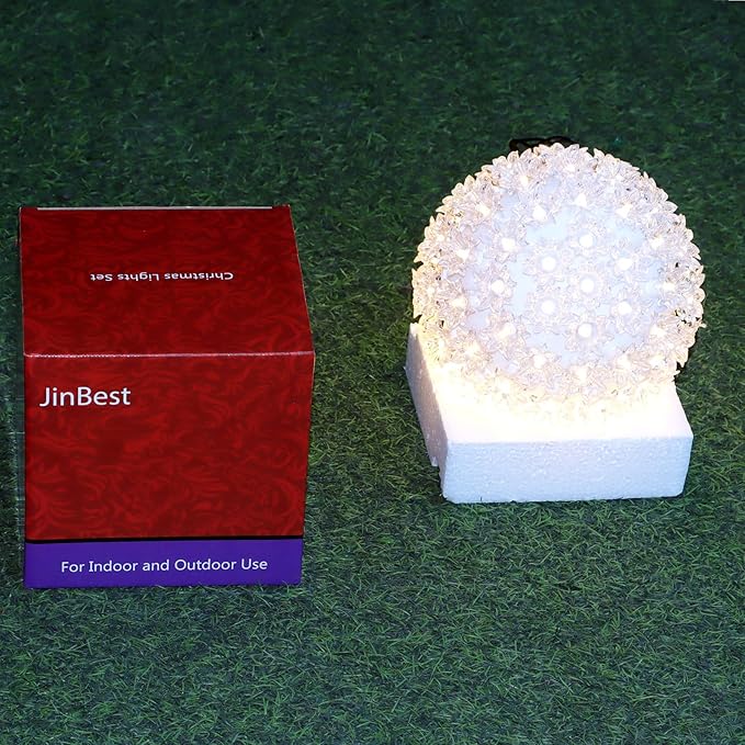 100 Clear Warm Christmas Sphere Light, UL Certified and Commercial Grade 7.5 Inches Hanging Sphere, for Indoor and Outdoor Party, Garden, Gate, Patio, Trees.