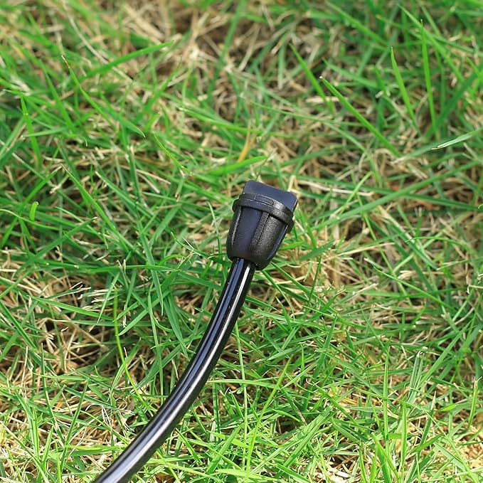 1/4 inch Drip Irrigation Fittings, Lock Barbed End Plugs for ¼ in. tubing; Tubing Outside Diameter (OD) is 0.250 in., Internal Diameter (ID) is 0.170. in.(25Pcs/Pack) (Black-End Cap)