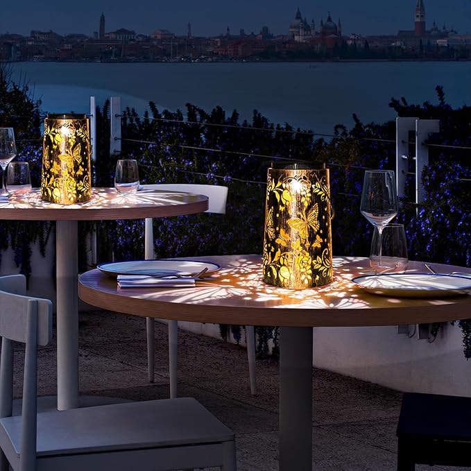 Solar Lanterns Outdoor Butterfly Garden Metal Hanging Light for Yard Patio Backyard Porch Pathway Decor Women Grandma Gifts