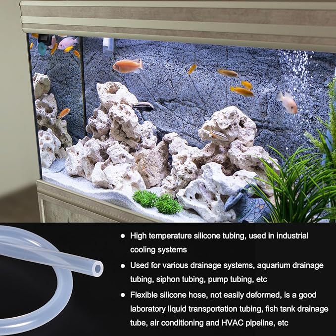 1 1/4" x 1 1/2" Clear Plastic PVC Tubing 5ft Flexible Vinyl Tube, [for Garden Irrigation, Water Hose, Fish Tank, Aquarium] - 31.8mm x 38.1mm