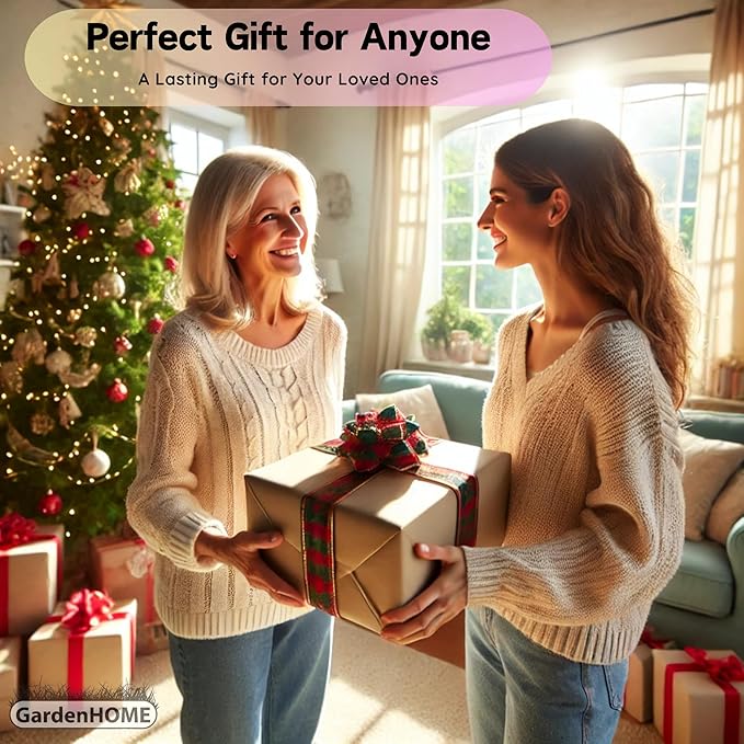 Gardening Tool Set, Stainless Steel 7-Piece Gardening Tools with Heavy-Duty Folding Stool and Detachable Canvas Tote Bag, Black and Orange, Ideal Gardening Gifts for Women and Men