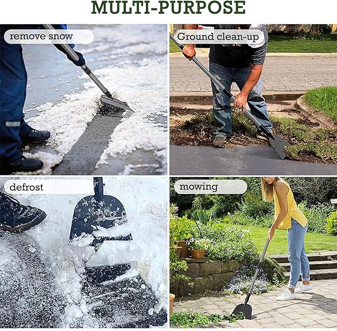 Flat Shovel, Snow Shovel, Garden Cleaning Scraper, Ice Scraper, 54 inch Snow Ice Chopper for Walkway, Ice Removal Tool for Road Outdoor Garden Cleaning Scraper, Weed Remove Tool for Lawn Edging