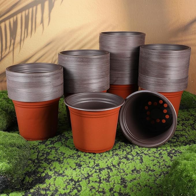 Hushee 1500 Pcs 6 Inch Plants Nursery Pots Seed Starting Plastic Pots Seedling Plant Pots with Drainage Holes Plastic Planters Planting Pots Indoor Outdoor for Flower Transplanting(Classic)