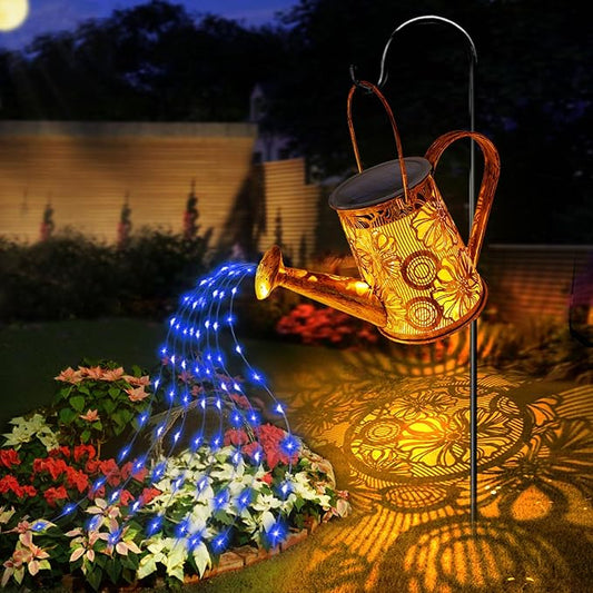 Solar Watering Can Lights Outdoor, Gardening Gifts for Mom Women Grandma Mother's Day, Waterproof Garden Decor Hanging Solar Lantern Lights, Outdoor Patio Yard Porch Decor for Birthday Christmas