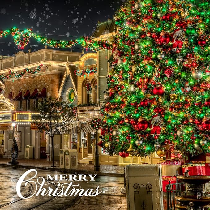 JMEXSUSS 200 LED Christmas String Lights Outdoor, Red & Green Christmas Lights Clear Wire, 11 Modes Connectable Twinkle String Lights Plug in for Christmas Halloween Garden Home Decorations