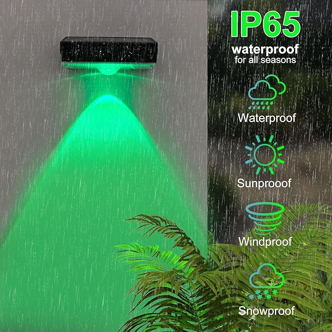 Solar Fence Lights,Fence Lights Solar Powered Waterproof IP65 Multicolor Led 12 Fixed Colors ＆RGB Color Changing for Pool, Deck, Patio, Porch, Stairs, Holiday(8)