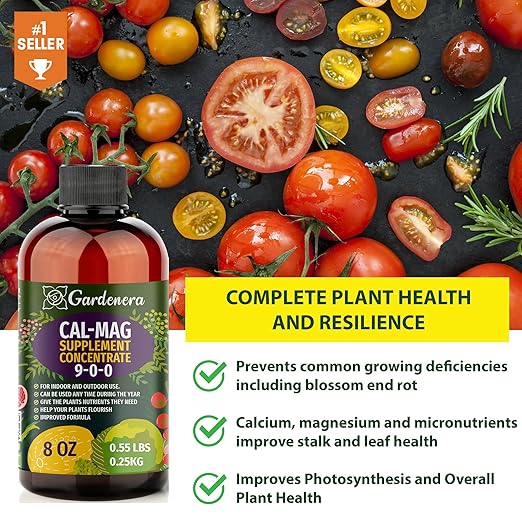 Professional Grade Organic 𝐂𝐚𝐥-𝐌𝐚𝐠 Growing Fertilizer Concentrate: Calcium, Magnesium, Iron & Micronutrients Supplement for Plant Deficiencies (9-0-0 NPK) - 32oz Bottle (Quart)