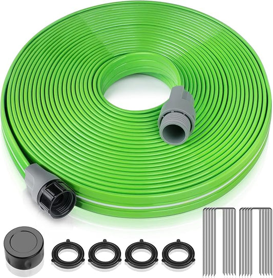 LAVEVE Sprinkler Soaker Hose for Yard 75 FT, Heavy Duty Garden Water Hoses with Stakes, Sprinklers System for Lawn, Flexible Drip Irrigation Tubing