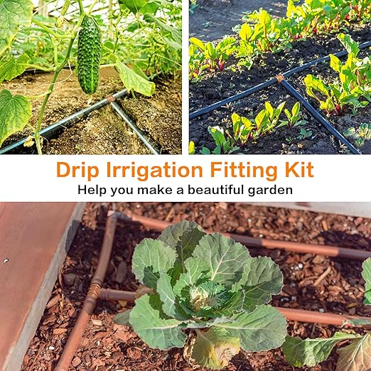 24 Pieces Drip Irrigation Barbed Tee Fittings for 1/2” Tubing (0.600”ID) - Drip Tees (17mm) Irrigation Tubing Connectors for Drip Sprinkler Garden Lawn Systems